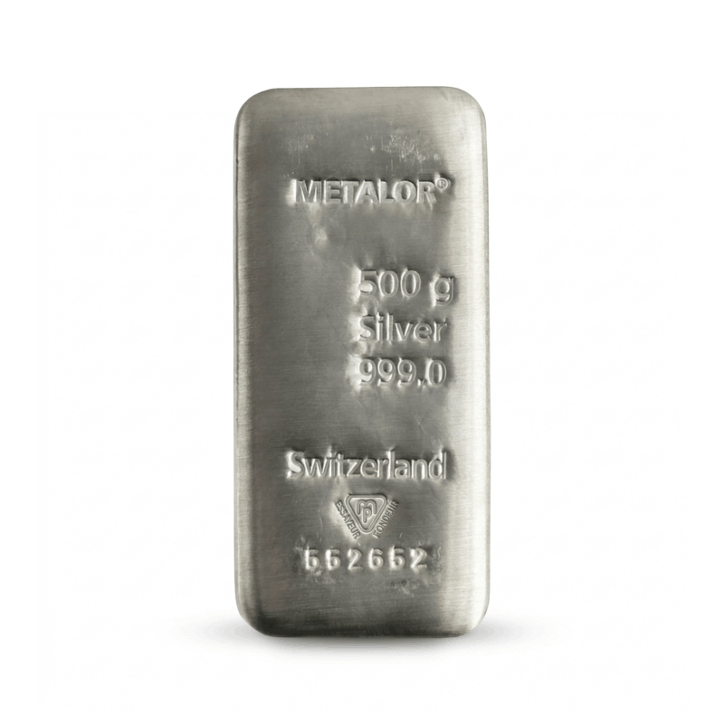 500 Gram Metalor Swiss Silver Bar