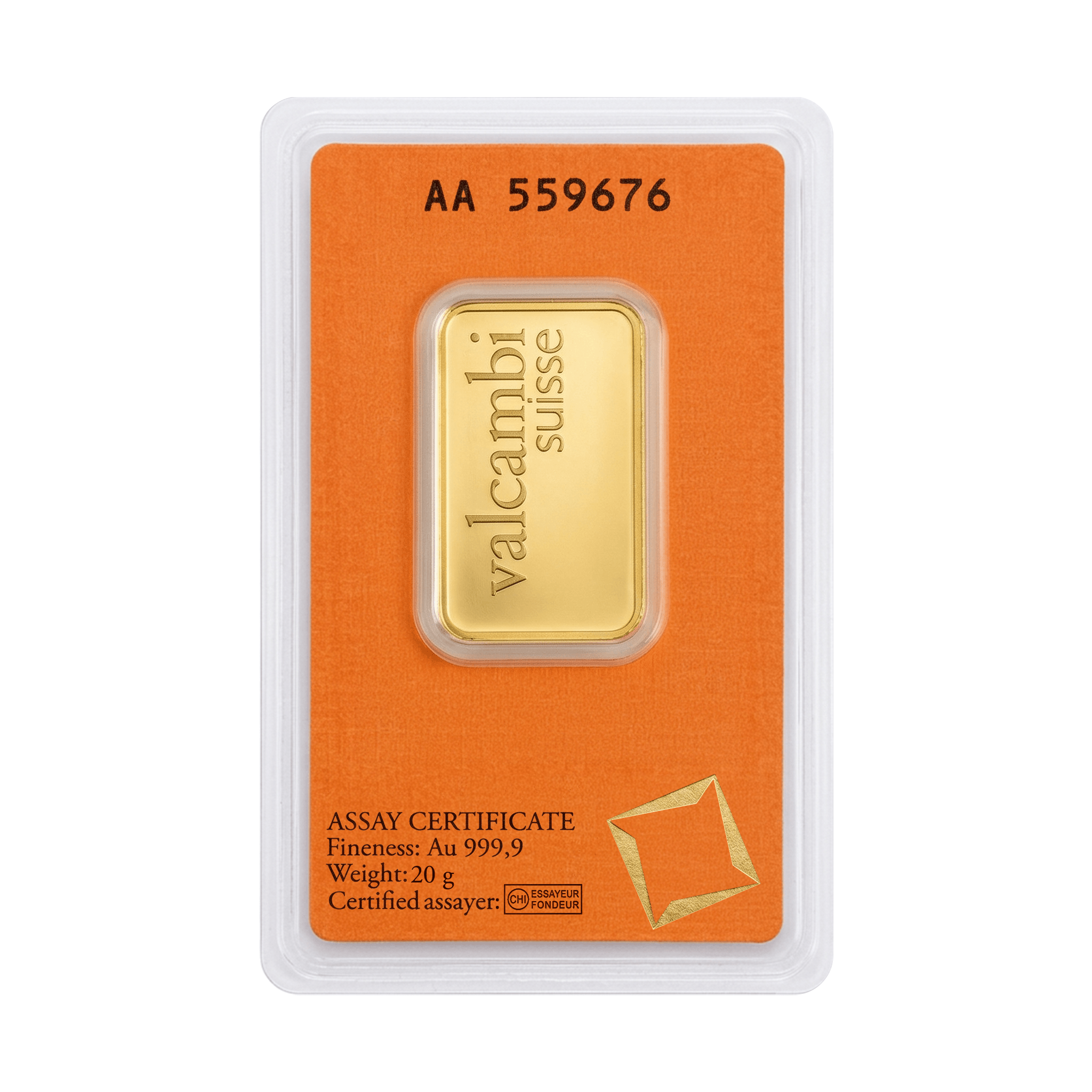 20 Gram Valcambi Swiss Gold Bar
